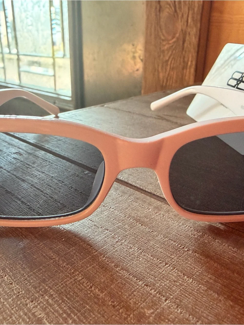 Balenciaga White Rectangular Slim Sunglasses with Dark Lenses